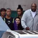 Former NBA player Lamar Odom’s aunt JaNean Mercer (left); son, Lamar Odom Jr. (second from left); and daughter, Destiny Odom (second from right), exit through a back door to waiting vehicles after visiting Lamar Odom at Sunrise Hospital & Medical Center in Las Vegas Oct. 15, 2015.
David Becker/Getty Images